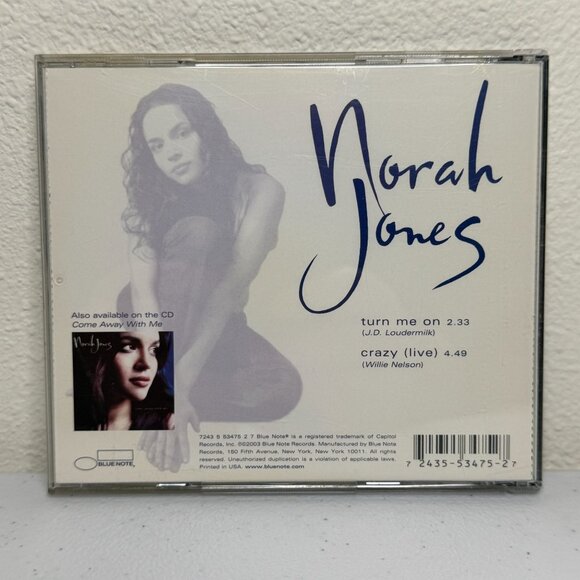 Norah Jones Turn Me On (CD Single, 2003) - w/Crazy (LIVE) - Picture 2 of 4